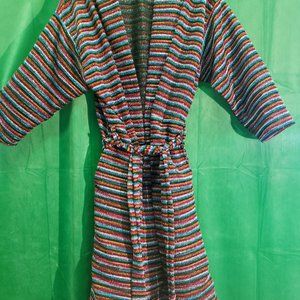 Biba Koi Kimono by Jennafer Grace Soft Metallic Striped Print Rayon. L/XL